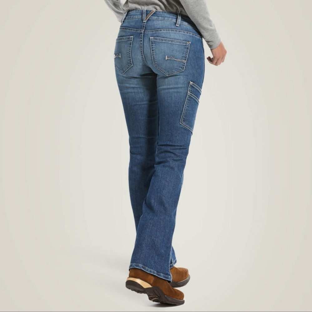 NWT Ariat | Rebar Mid Rise Raven DuraStretch In Sofia Boot Cut Jean Womens 31R - Picture 2 of 9
